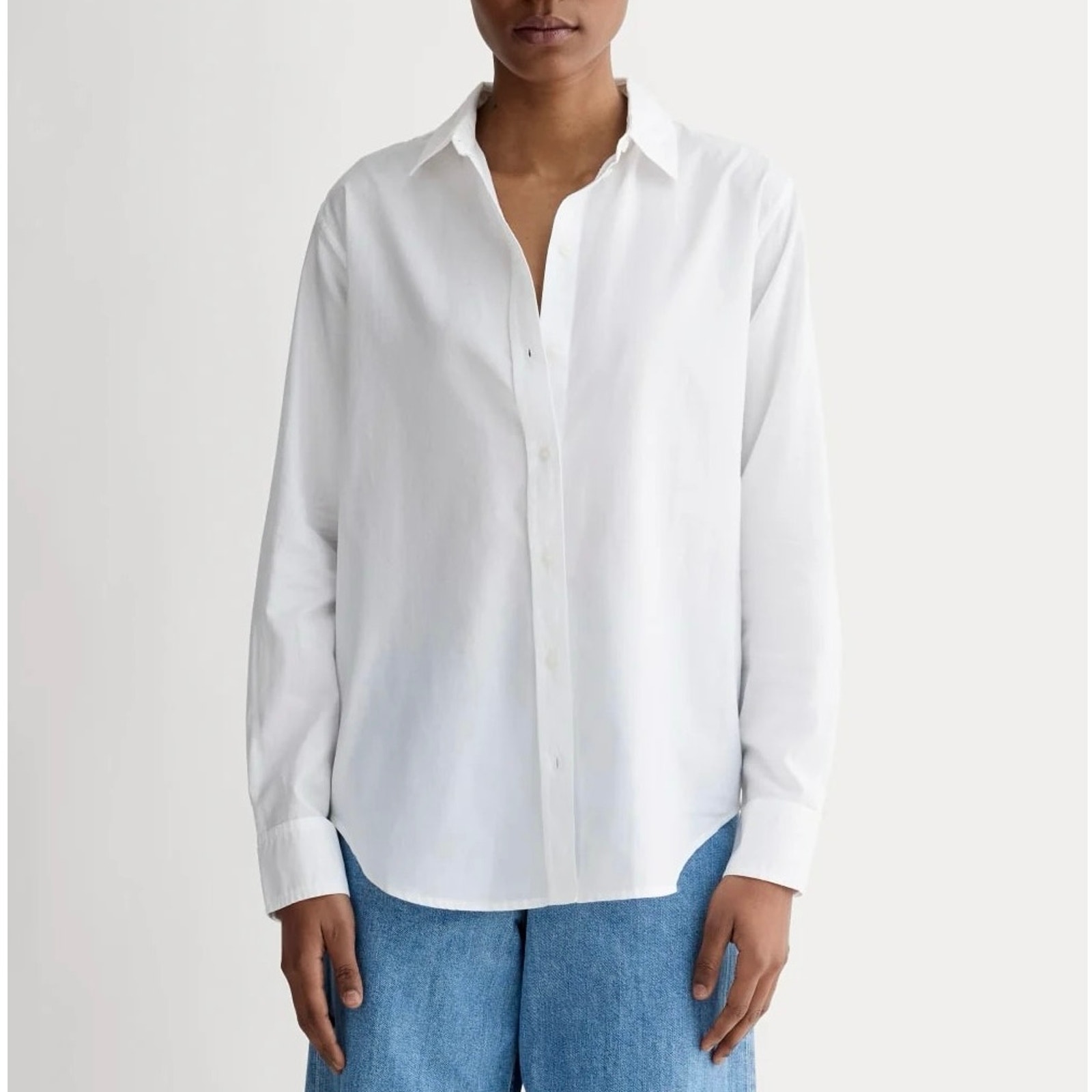 Nwt Everlane The Must-Have Shirt In Silky Cotton Relaxed Fit White Size 0
